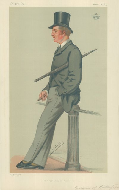 Le marquis de Waterford, Le grand homme de Waterford, 9 août 1879, caricature de Vanity Fair - Leslie Matthew Ward