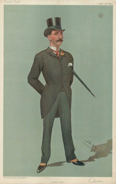 Viscount Valentia, Oxford City, 14 septembre 1899, caricature de Vanity Fair - Leslie Matthew Ward