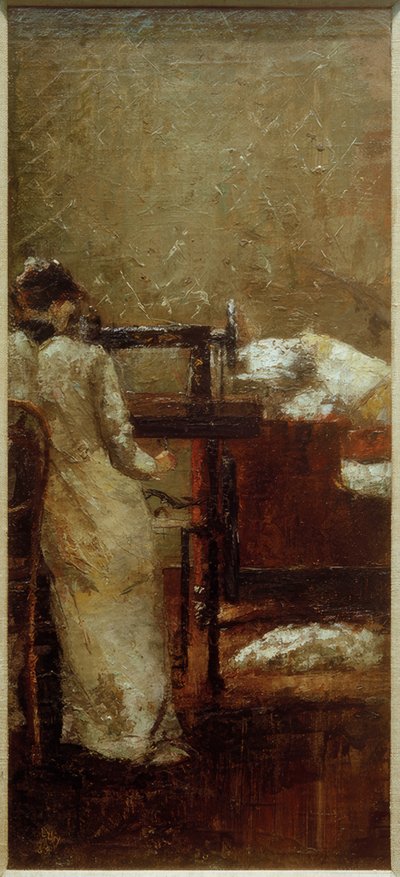 Femme à la machine à coudre - Lesser Ury