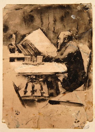 Homme au café - Lesser Ury