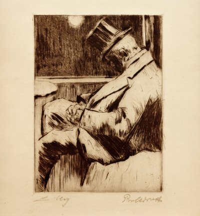 Matinée : Homme endormi avec un chapeau haut de forme - Lesser Ury
