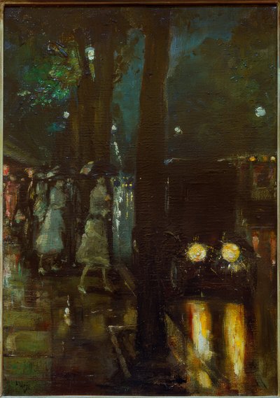 Scène nocturne au Kurfürstendamm avec vue en direction de... - Lesser Ury