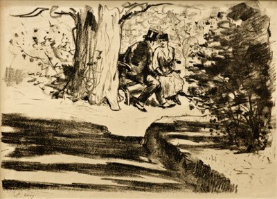 Couple sur le banc - Lesser Ury