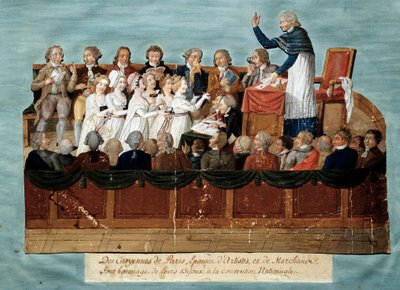 Révolution française : les citoyens de Paris offrant leurs bijoux à la Convention nationale. Illustration des frères Lesueur. Musée Carnavalet, Paris - Lesueur Brothers