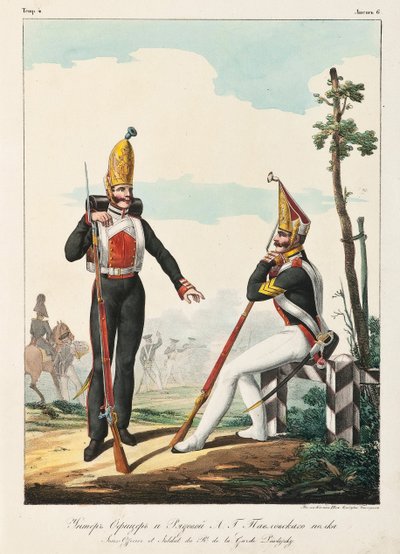Sous-officier et soldat du régiment de la garde Pavlovsky, 1830-1840s - Lev Alexandrovich Belousov