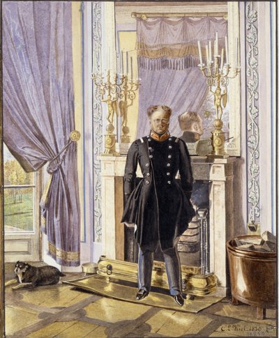 Portrait du grand-duc Constantin Pavlovich de Russie (1779-1831), devant l