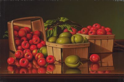 Nature morte avec panier de prunes - Levi Wells Prentice