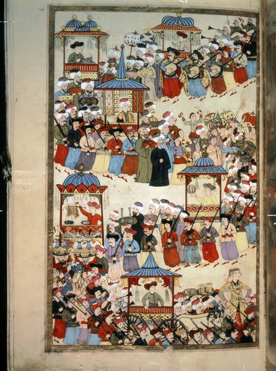 EMPIRE OTTOMAN: "Parade de la Guilde des Musiciens, danseurs, tailleurs, fabricants de stands, etc." - Levni Levni