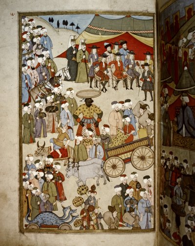 EMPIRE OTTOMAN: Le bazar à Istanbul, c.1720 - Levni Levni