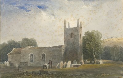 Église de Butterton : aquarelle, nd [c1830-1840] - Lewis John Wood