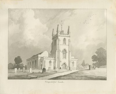 Église de Kingswinford : dessin à la sépia, 1837 - Lewis John Wood