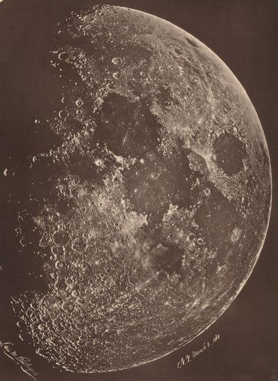 Photographie de la lune a son 1er Quartier,March 6 - Lewis Morris Rutherfurd