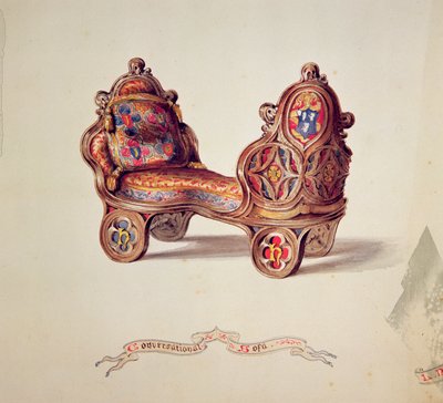 Conception pour un canapé de conversation - Lewis Nockalls Cottingham