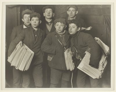 Newboys, pont de Brooklyn - Lewis Wickes Hine