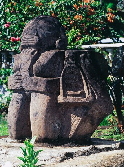 Sculpture Tiki anthropomorphique, Papeete, Tahiti, Îles de la Société, Archipel des Îles du Vent, Polynésie française - Unbekannt Unbekannt