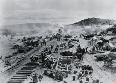 Construction de la ligne de chemin de fer dans les territoires de l