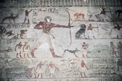 Nécropole de Beni Hasan, tombe de Khnumhotep III (peinture murale représentant une scène de chasse) - Unbekannt Unbekannt