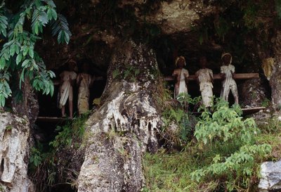 Nichoirs funéraires avec figures mortuaires Tau Tau, village de Marrante, île de Sulawesi, Indonésie - Unbekannt Unbekannt