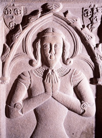 Pierre tombale avec décorations en relief, Tour de Coetquen, Dinan, Bretagne. Détail - Unbekannt Unbekannt