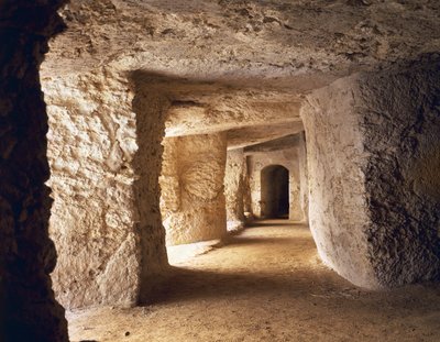 Couloir taillé dans le calcaire au château d