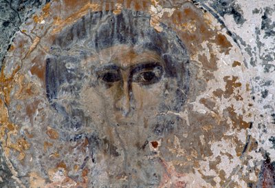 Figure masculine, fresque endommagée dans l