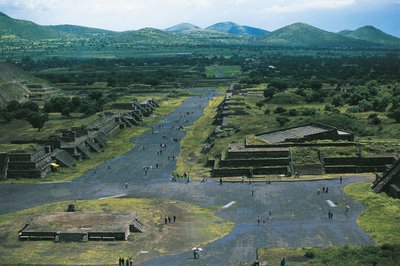 Mexique, Bassin de Mexico, Mexico, Teotihuacan (Cité des Dieux), Pyramide de la Lune et Avenue des Morts - Unbekannt Unbekannt