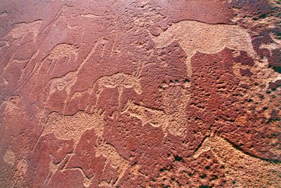Namibie, région sauvage de Damaraland, Twyfelfontein, montagnes de Brandberg, gravures rupestres de l