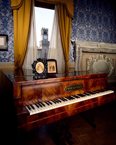 Piano dans le salon du Palazzo Barezzi, Busseto, région d