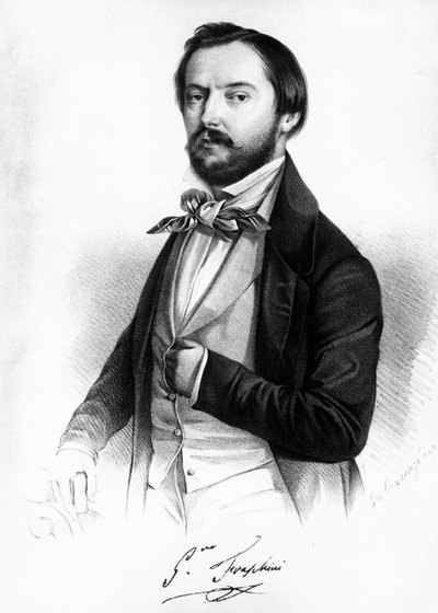 Portrait de Gaetano Fraschini, ténor italien, gravure - Unbekannt Unbekannt