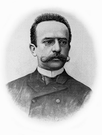 Portrait de Giacinto Gallina (1852-1897), dramaturge italien, dessin d
