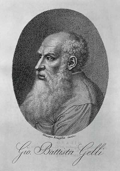 Portrait de Giovan Battista Gelli (1498-1563), philosophe, écrivain et érudit italien, gravure de Giuseppe Benaglia (vers 1796-vers 1830) - Unbekannt Unbekannt