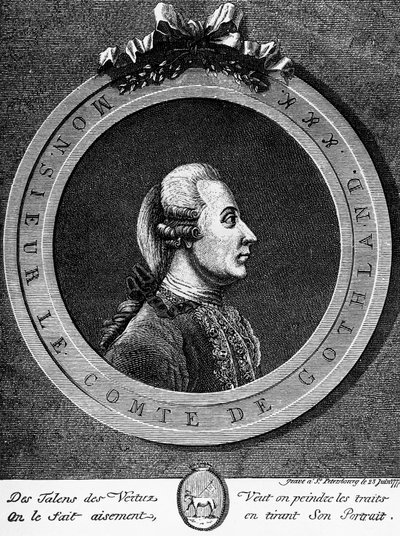 Portrait de Gustave III (1746-1792), roi de Suède à partir de 1771, gravure - Unbekannt Unbekannt