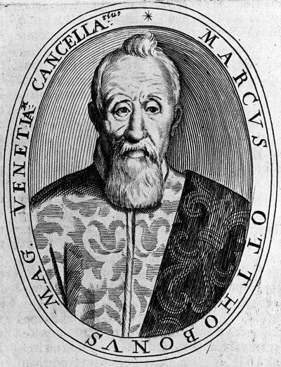 Portrait de Marco Ottoboni (1554-1649), grand chancelier de Venise, gravure - Unbekannt Unbekannt