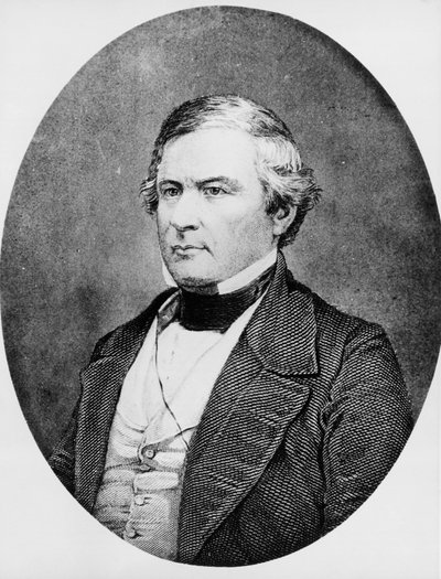 Portrait de Millard Fillmore, avocat et homme politique américain, 13e président des États-Unis, gravure d