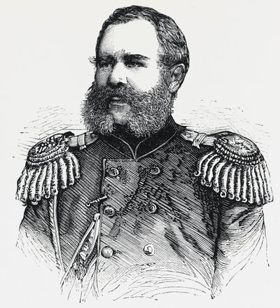 Portrait de Nikolaï Obroutchev (1830-1904), général russe, gravure - Unbekannt Unbekannt