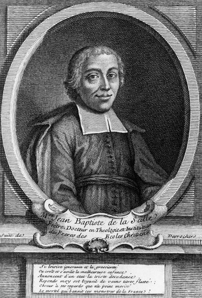 Portrait de Saint Jean-Baptiste de La Salle (1651-1719), prêtre français, réformateur de l