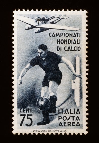 Timbre-poste pour la Coupe du Monde de la FIFA 1934, timbre aérien de 75 centimes, Italie, 20e siècle - Unbekannt Unbekannt
