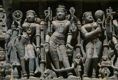 Relief représentant des figures masculines et féminines, temple Adishvara, Vimalavasi Tuk, complexe de temples sur la colline de Shatrunjaya, Palitana, Gujarat, Inde - Unbekannt Unbekannt