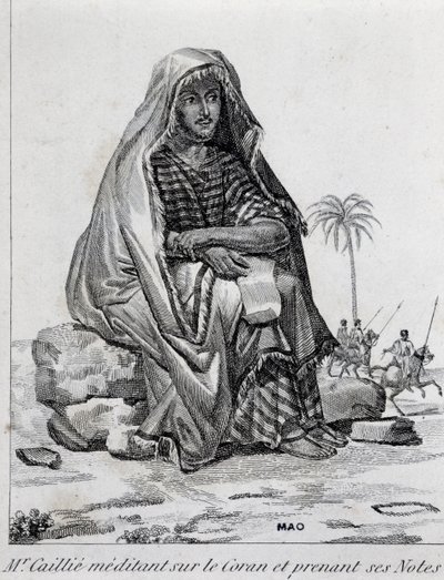 René Caillié (1799-1838), explorateur vêtu de vêtements arabes, méditant sur le Coran - Unbekannt Unbekannt