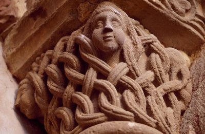 Espagne, Navarre, Monastère du Saint-Sauveur de Leyre, Porta Speciosa, Chapiteau décoré - Unbekannt Unbekannt