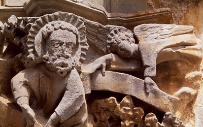 Espagne, Navarre, Ujué, Église de Santa Maria, Détail architectural - Unbekannt Unbekannt