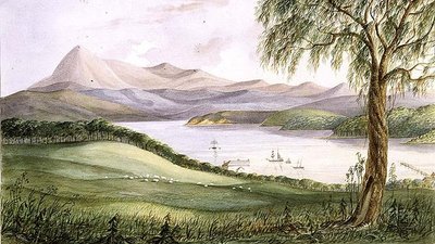Baie de Twofold, Nouvelle-Galles du Sud, c.1860 - Lieutenant George Austin Woods