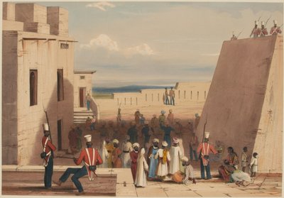 Ghuznee. Prisonniers sous escorte du 19e Infanterie native de Bombay - Lieutenant Thomas (after) Wingate