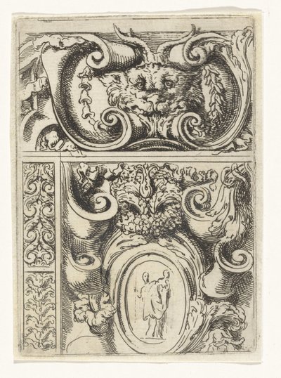 Cartouche avec tête d