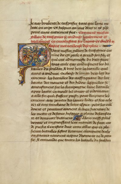 Q initiale : Gillion vainqueur du roi de Gibraltar - Lieven van Lathem