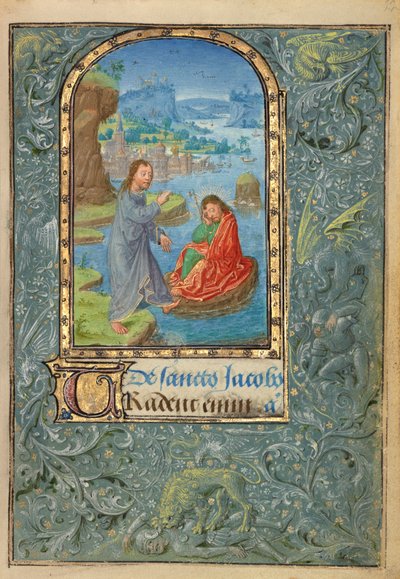 Ms. 37, fol. 22 Christ apparaissant à Saint Jacques le Majeur - Lieven van Lathem