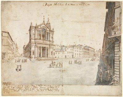 Dix-huit vues de Rome : Santa Maria in Via Lata - Lievin Cruyl