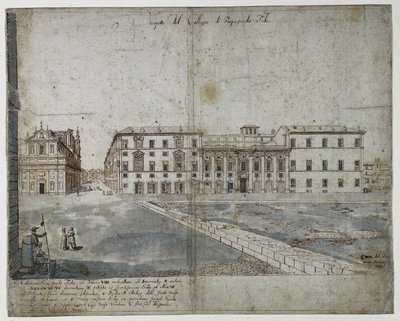 Dix-huit vues de Rome : Le Collegio di Propaganda Fide (recto) - Lievin Cruyl