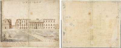 Dix-huit vues de Rome : Le Collegio di Propaganda Fide (recto) ; Croquis de fenêtres et pilastres de l