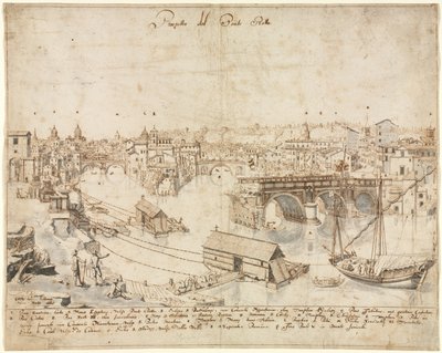 Dix-huit vues de Rome : Le Ponte Rotto - Lievin Cruyl